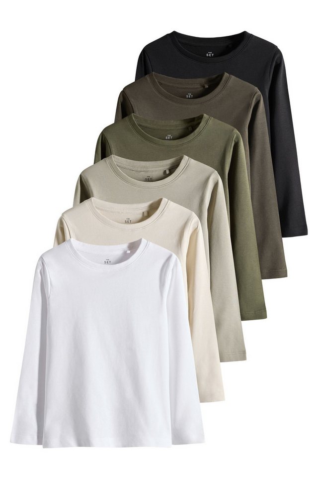 The Set Langarmshirt The Set Regular Fit Langarmshirts, 6er-Pack (6-tlg) von The Set