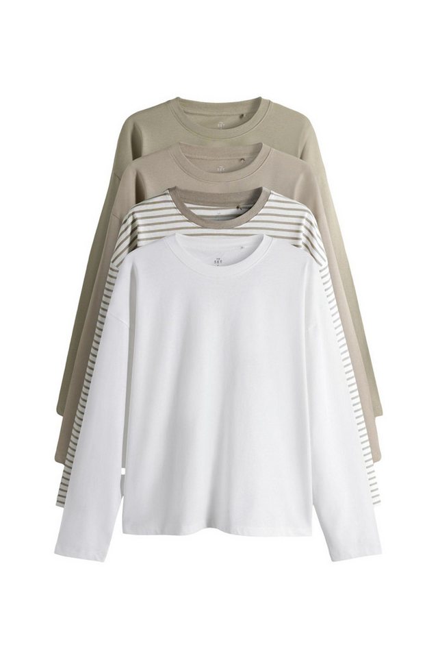 The Set Langarmshirt The Set Relaxed Fit Langarmshirts, 4er-Pack (4-tlg) von The Set