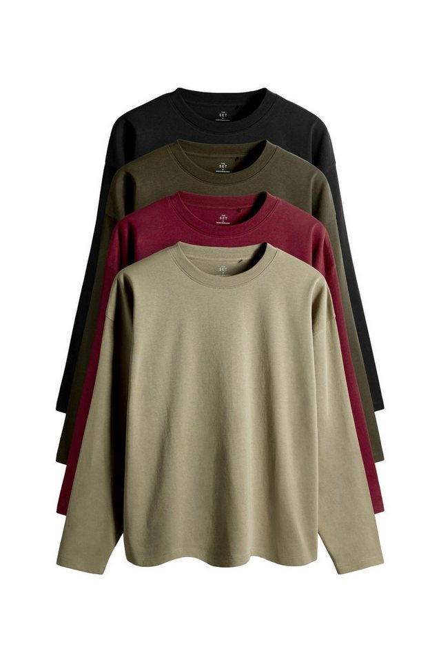 The Set Langarmshirt The Set Relaxed Fit Langarmshirts, 4er-Pack (4-tlg) von The Set
