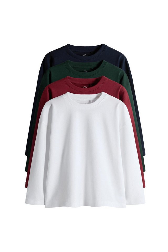 The Set Langarmshirt The Set Relaxed Fit Langarmshirts, 4er-Pack (4-tlg) von The Set