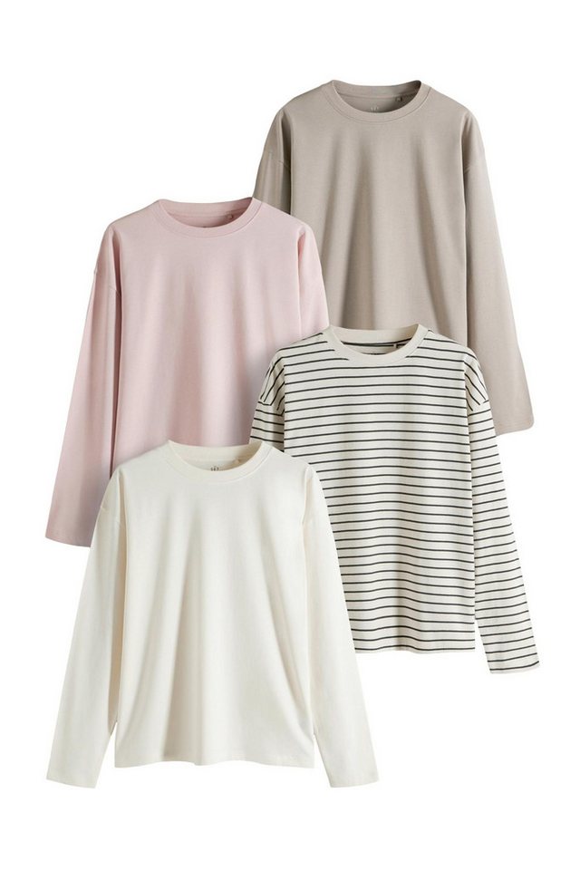 The Set Langarmshirt The Set Relaxed Fit Langarmshirts, 4er-Pack (4-tlg) von The Set