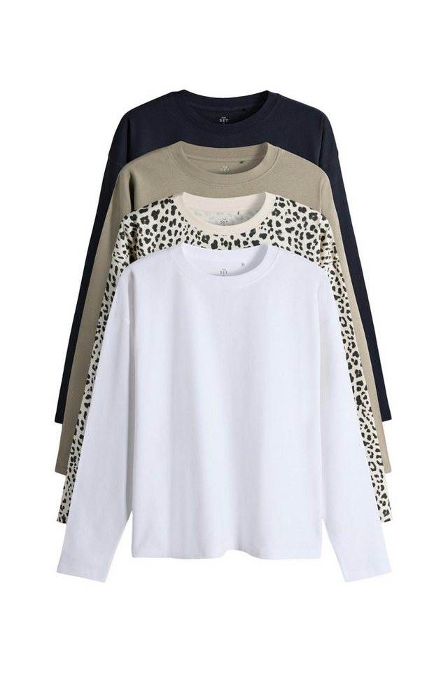 The Set Langarmshirt The Set Relaxed Fit Langarmshirts, 4er-Pack (4-tlg) von The Set