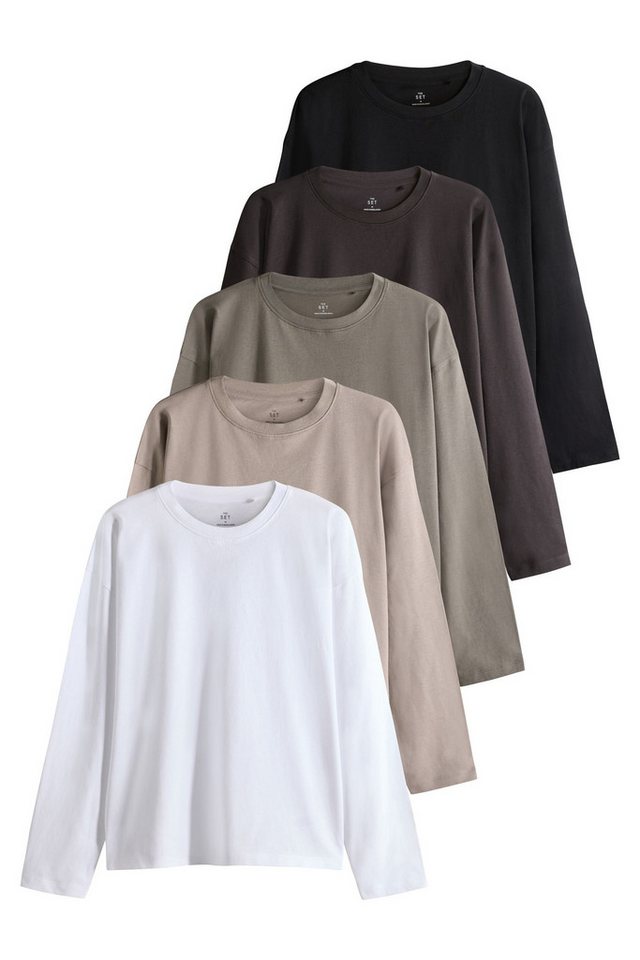 The Set Langarmshirt The Set Relaxed Fit Langarmshirts, 5er-Pack (5-tlg) von The Set