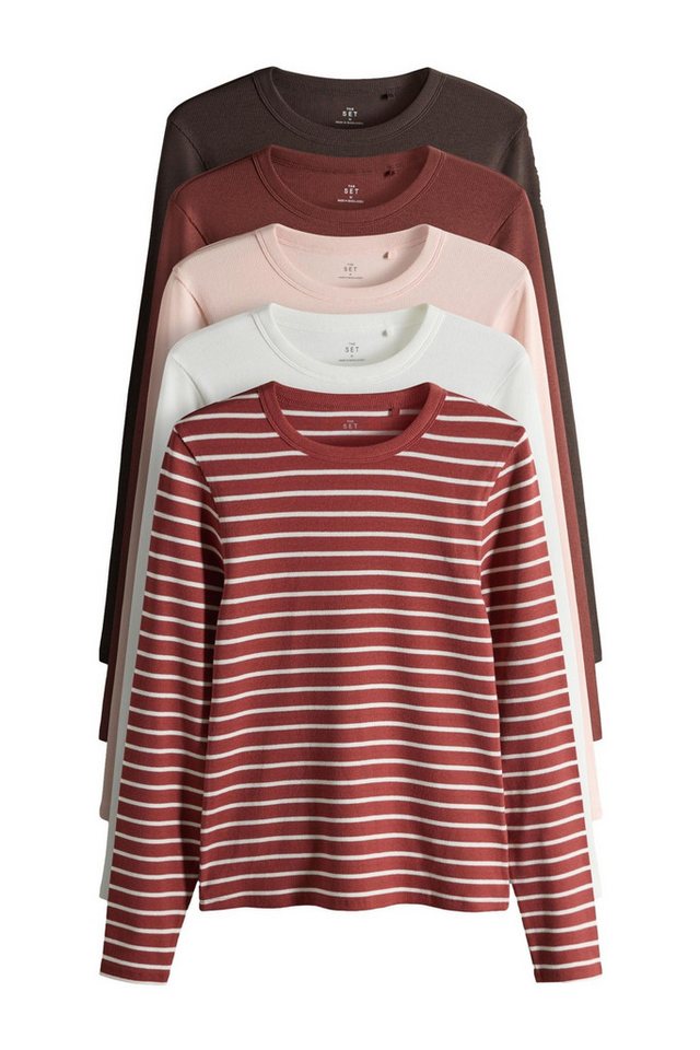 The Set Langarmshirt The Set Rundhals-Langarmshirts, 5er-Pack (5-tlg) von The Set