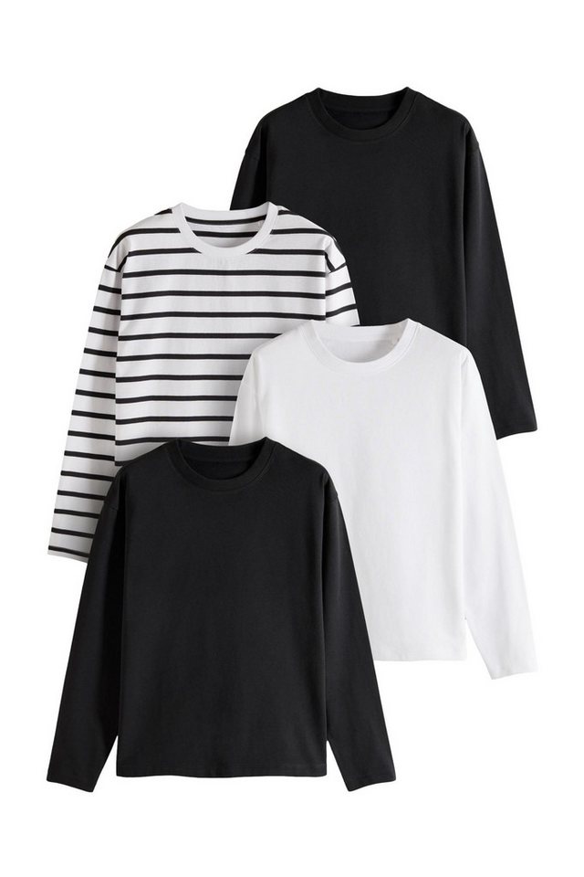 The Set Langarmshirt The Set Langarmshirts aus schwerem Stoff, 4er-Pack (4-tlg) von The Set