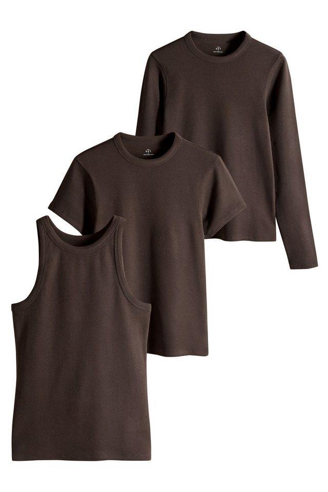 The Set Langarmshirt The Set Trägertops Langarmshirts, 3er-Pack (3-tlg) von The Set