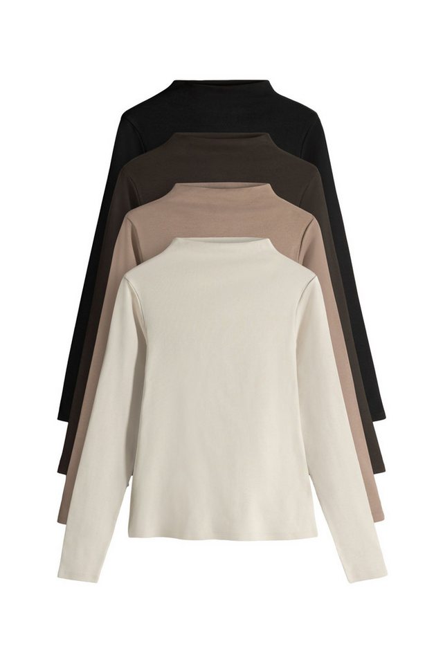 The Set Langarmshirt The Set gerippte Langarmshirts, 4er-Pack (4-tlg) von The Set