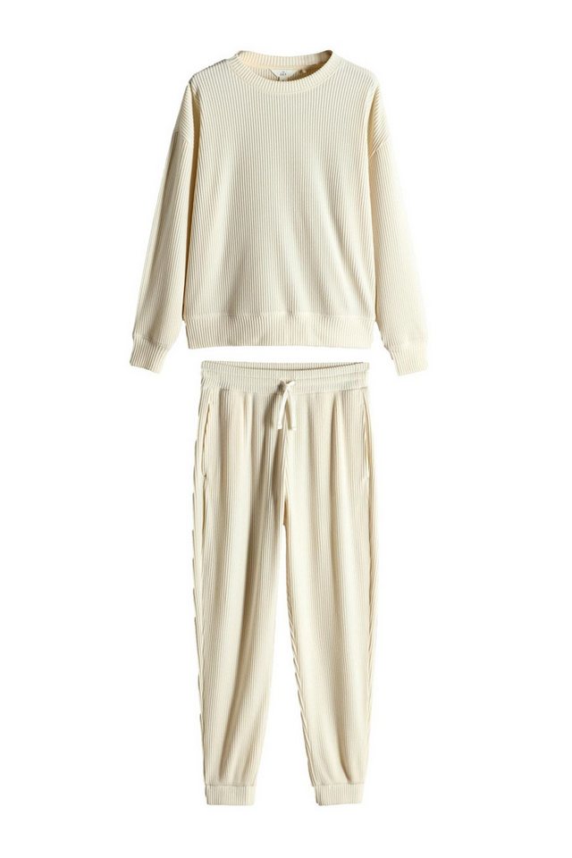 The Set Loungeanzug The Set geripptes Lounge-Set, Sweatshirt + Jogger (2 tlg) von The Set