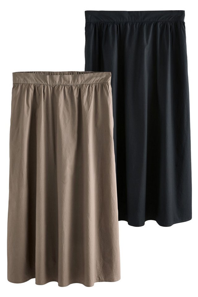 The Set Midirock The Set Midiröcke aus Baumwollpopeline im 2er-Pack (2-tlg) von The Set