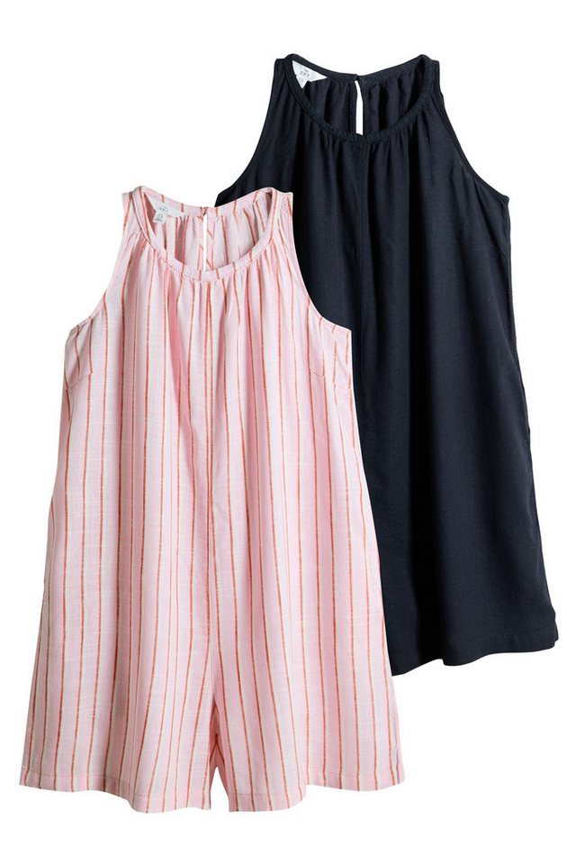 The Set Playsuit 2er-Pack The Set ausgestellte Playsuits mit Leinen (2-tlg) von The Set