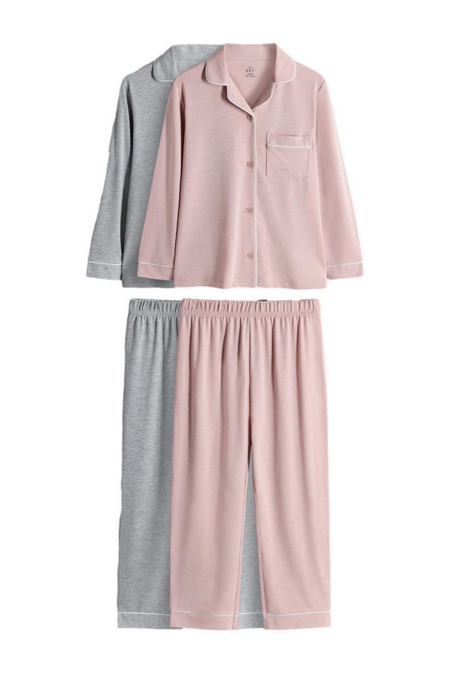 The Set Pyjama The Set Langärmeliger Schlafanzug mit Knopfleiste (4 tlg) von The Set