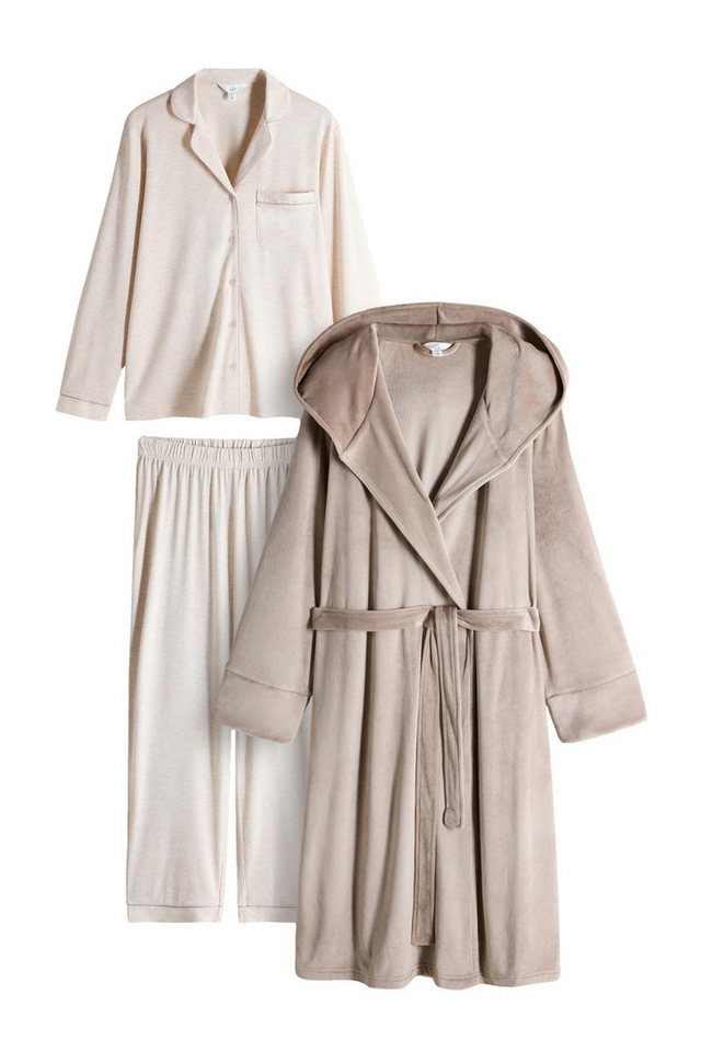 The Set Pyjama The Set Schlafanzug und Morgenmantel, 3er-Pack (3 tlg) von The Set