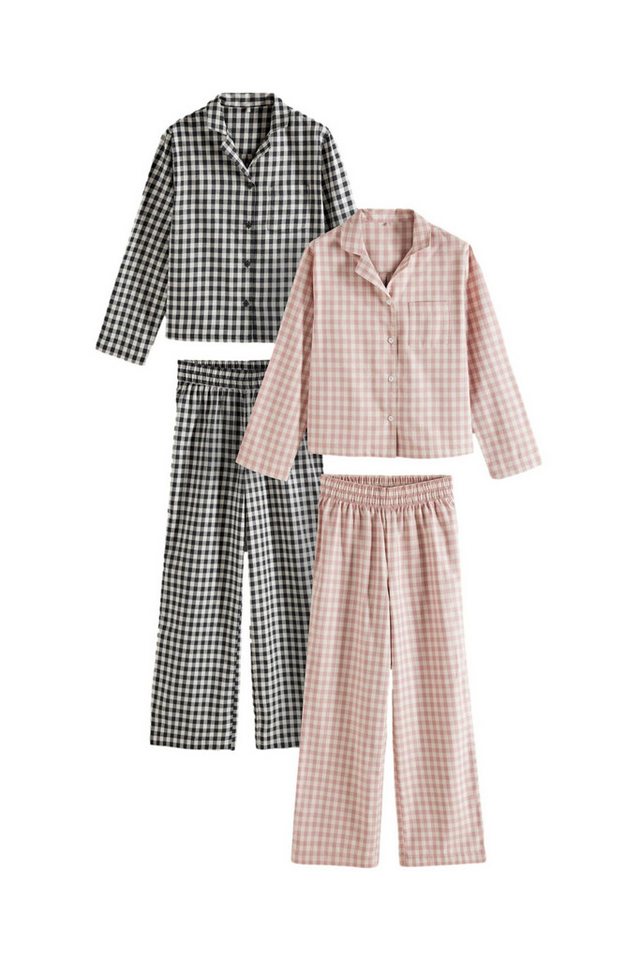 The Set Pyjama The Set geknöpfter Langarm-Schlafanzug, 2er-Pack (4 tlg) von The Set