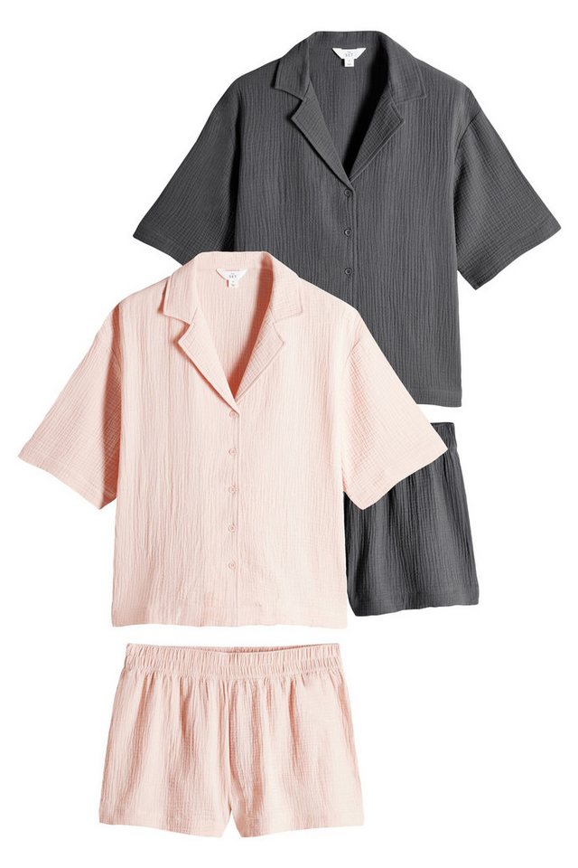 The Set Pyjama The Set kurze Musseline-Schlafanzüge, 2er-Pack (4 tlg) von The Set