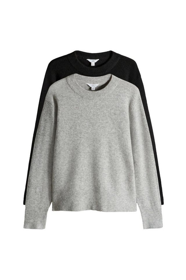 The Set Rundhalspullover The Set Rundhals-Strickpullover mit Wolle, 2er-Set (2-tlg) von The Set