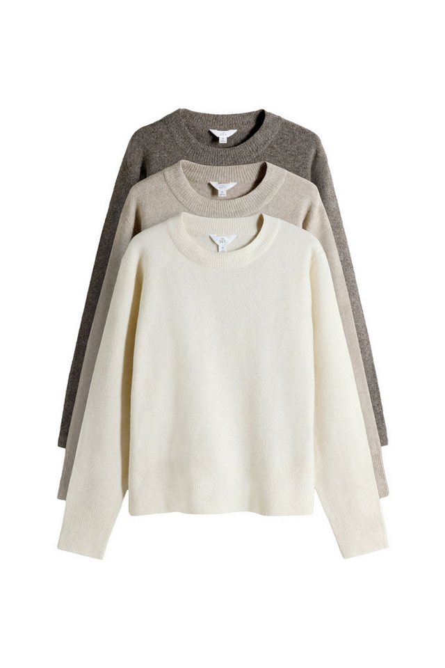 The Set Rundhalspullover The Set Rundhalspullover mit Wolle, 3er-Pack (3-tlg) von The Set