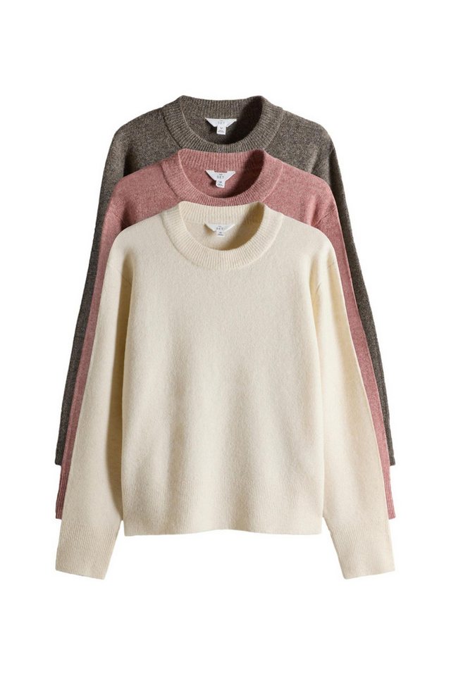 The Set Rundhalspullover The Set Rundhalspullover mit Wolle, 3er-Pack (3-tlg) von The Set