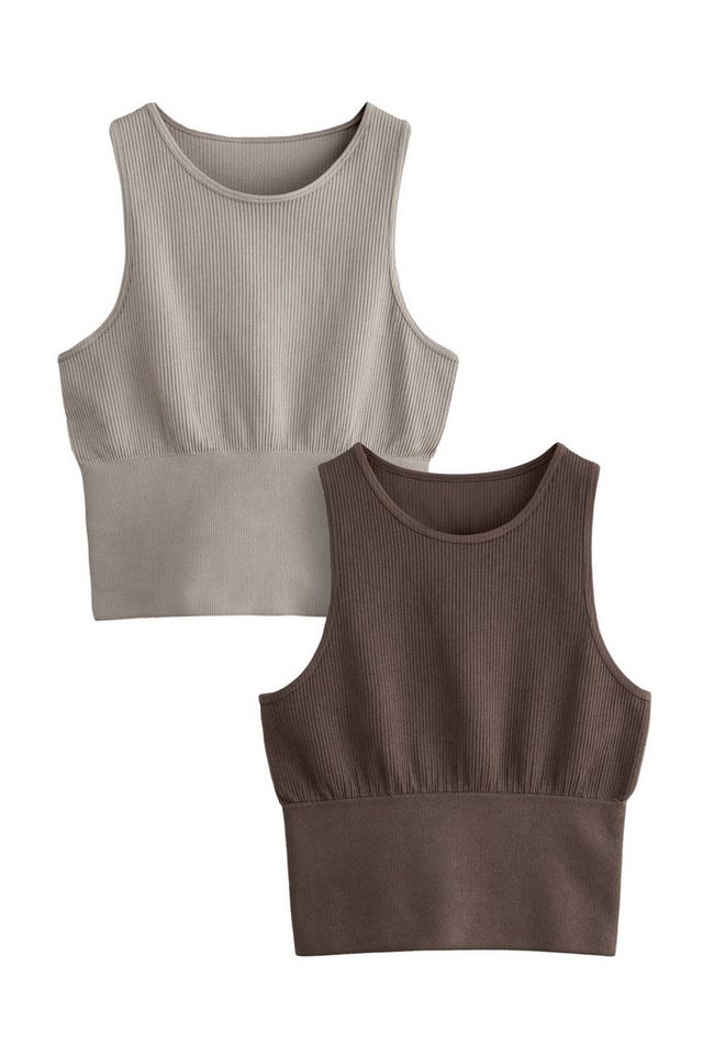 The Set Shirttop 2er-Pack nahtlose, gerippte Trägertops (2-tlg) von The Set