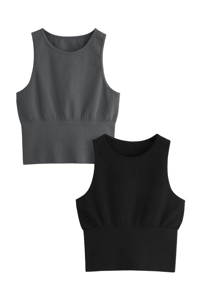 The Set Shirttop 2er-Pack nahtlose, gerippte Trägertops (2-tlg) von The Set