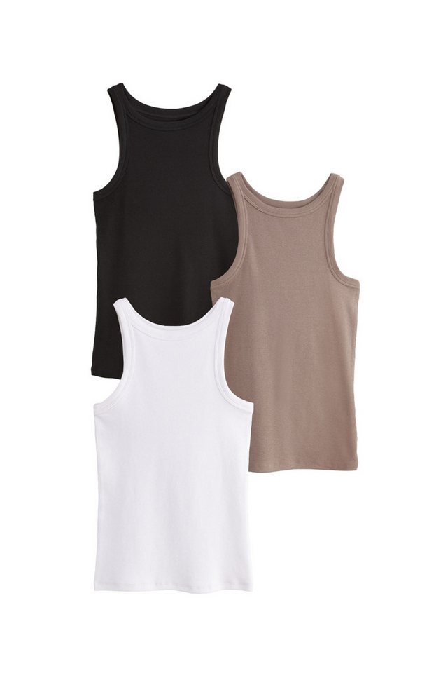 The Set Shirttop 3er-Set gerippte Trägertops mit Ringerrücken (3-tlg) von The Set