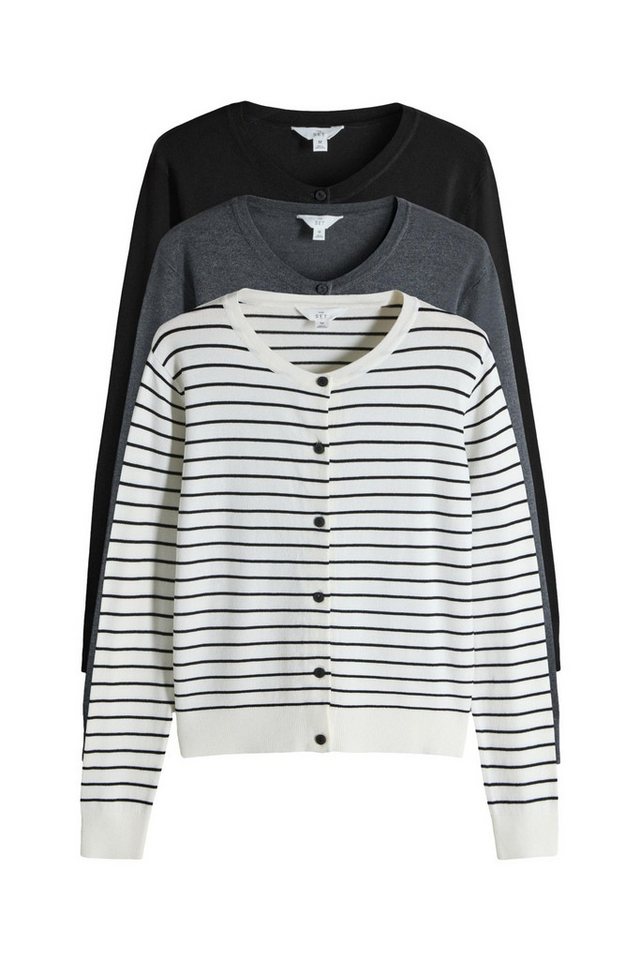 The Set Strickjacke The Set Feinstrick-Strickjacken, 3er-Pack (3-tlg) von The Set