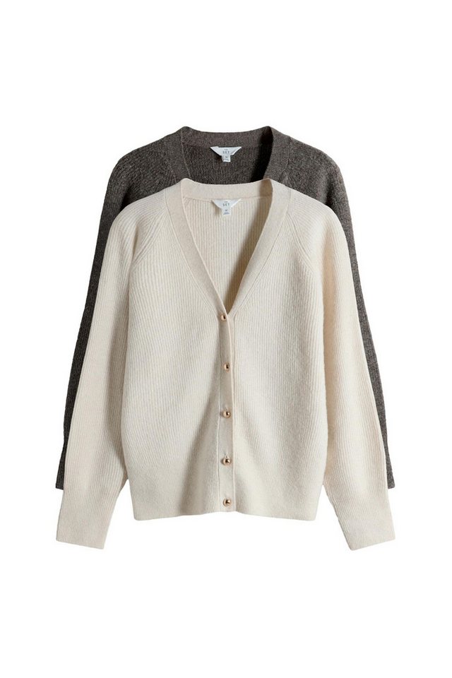 The Set Strickjacke The Set Grobstrickjacken mit V-Ausschnitt, 2er-Set (2-tlg) von The Set