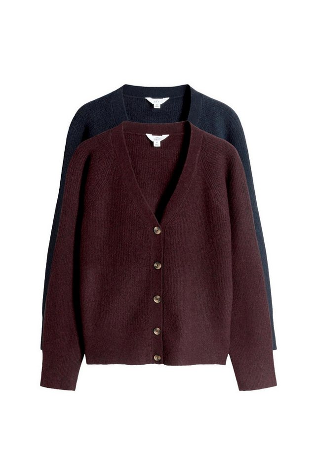 The Set Strickjacke The Set Grobstrickjacken mit V-Ausschnitt, 2er-Set (2-tlg) von The Set
