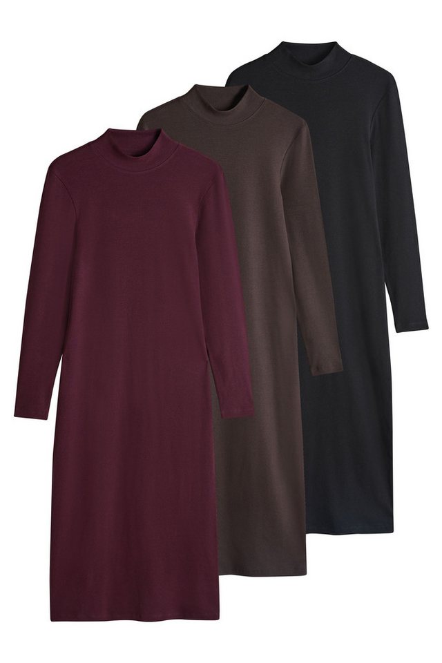 The Set Strickkleid The Set Gerippte Rollkragenkleider, 3er-Pack (3-tlg) von The Set