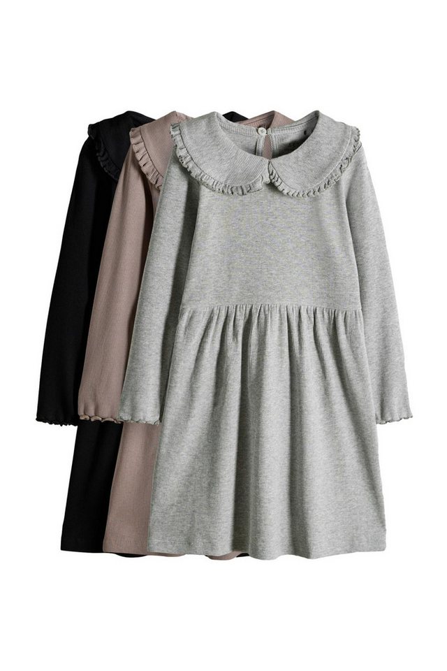 The Set Strickkleid The Set Langarmkleider mit Kragen, 3er-Pack (3-tlg) von The Set