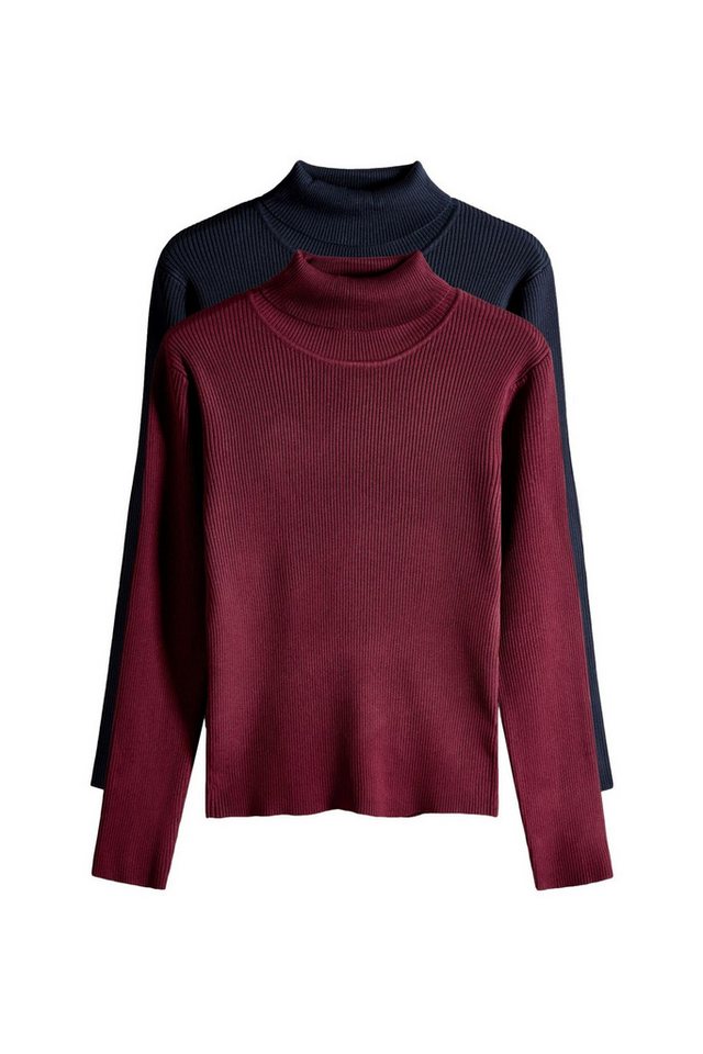 The Set Strickpullover The Set Gerippte Rollkragenpullover, 2er-Pack (2-tlg) von The Set