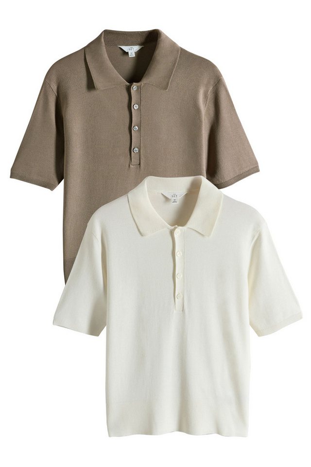 The Set Strickpullover The Set Kurzarm-Poloshirts im 2er-Pack (2-tlg) von The Set