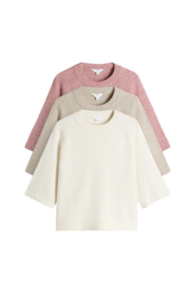 The Set Strickpullover The Set Strick-T-Shirts mit Wollanteil, 3er-Pack (3-tlg) von The Set