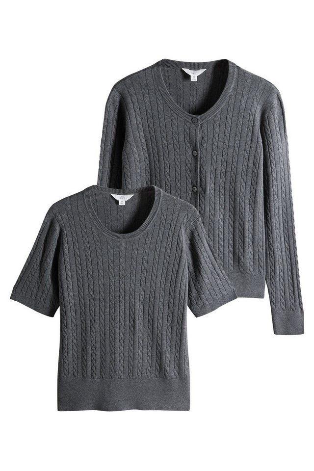 The Set Strickpullover The Set T-Shirts mit Zopfmuster, 2er-Pack (2-tlg) von The Set