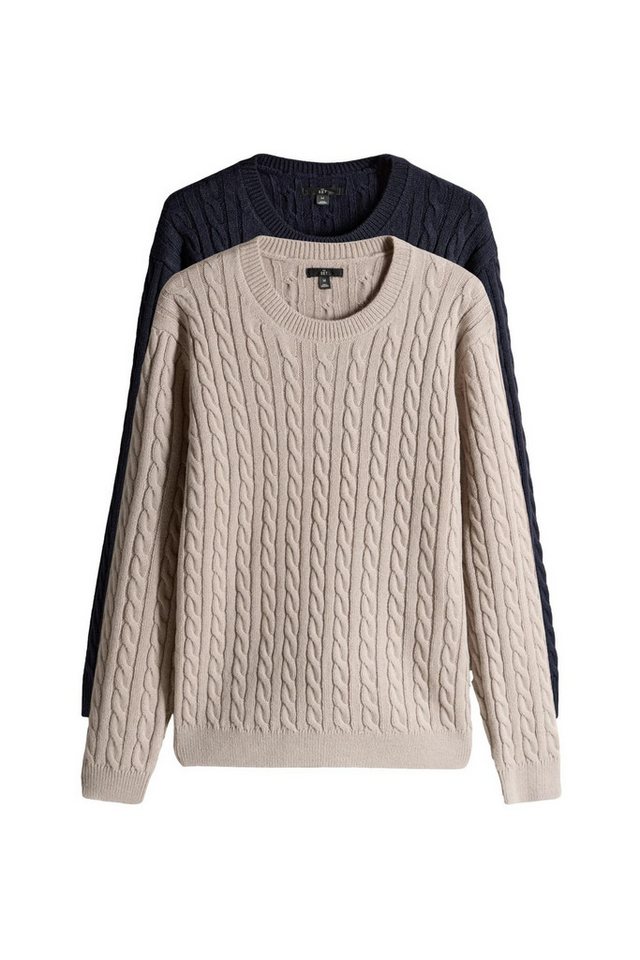 The Set Strickpullover The Set Zopfmusterpullover mit Wollanteil 2er-Pack (2-tlg) von The Set