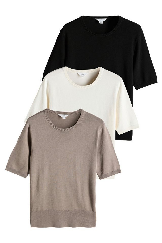 The Set Strickpullover The Set gestrickte T-Shirts, 3er-Pack (3-tlg) von The Set