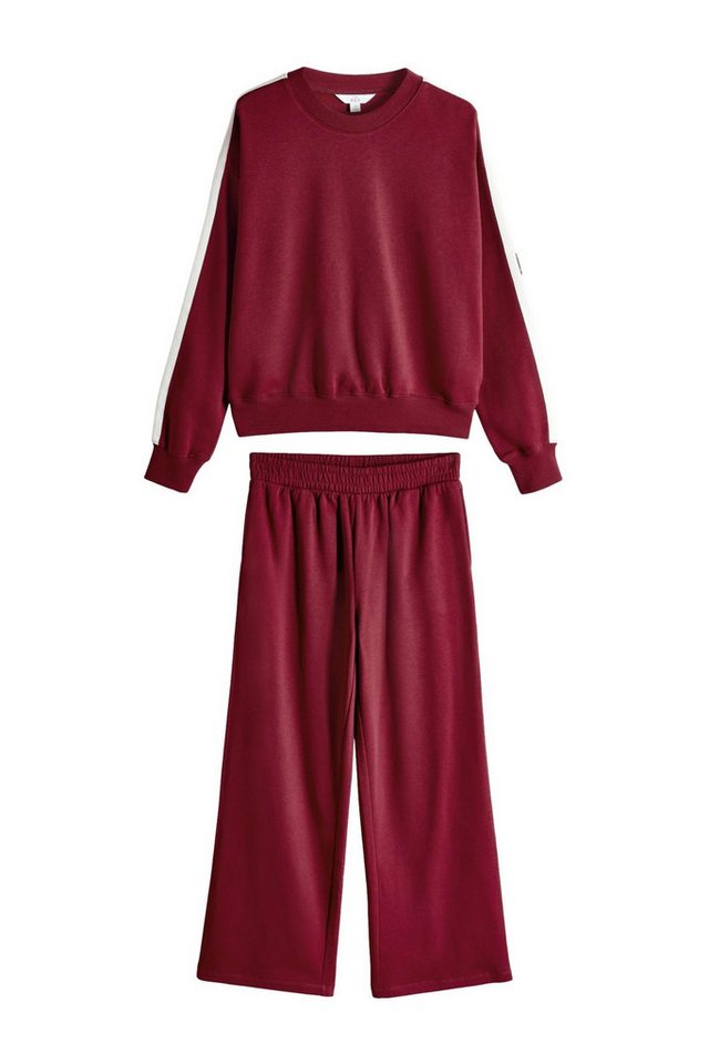 The Set Sweatanzug The Set Sweatshirt + Jogginghose mit weitem Bein (2-tlg) von The Set
