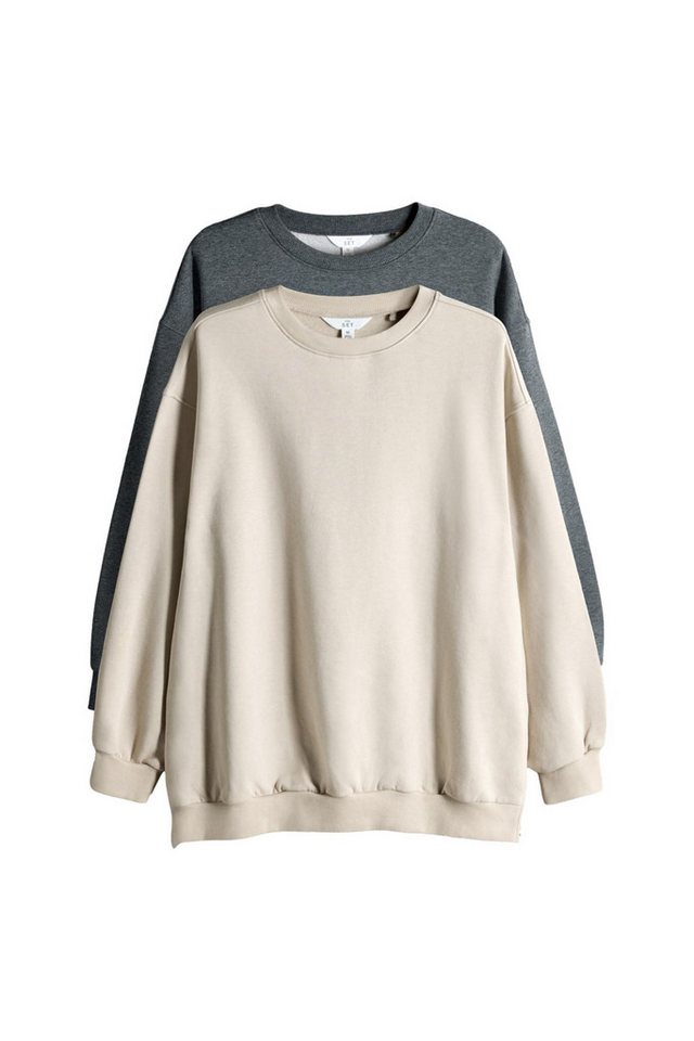 The Set Sweater 2 x The Set Lange Sweatshirts mit seitlichem RV (2-tlg) von The Set