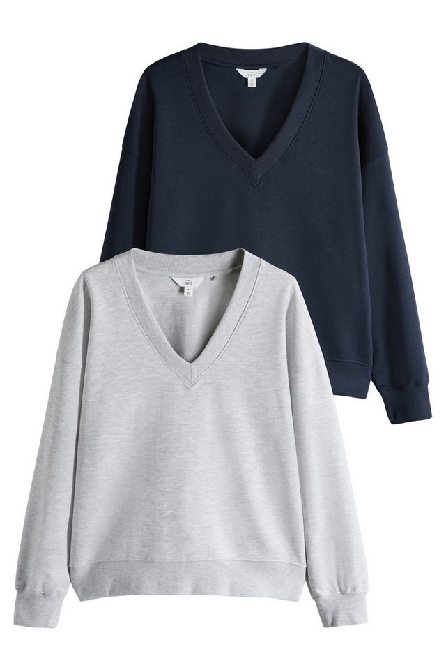 The Set Sweater 2er-Pack Interlock-Sweatshirts mit V-Ausschnitt (2-tlg) von The Set