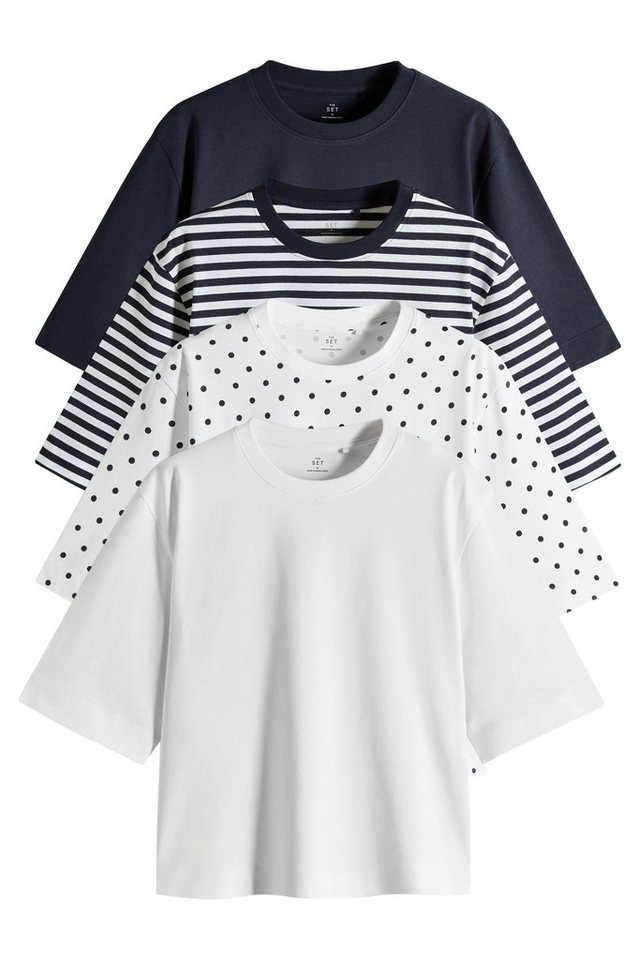 The Set T-Shirt 4er-Pack The Set schwere Relaxed Fit T-Shirts (4-tlg) von The Set