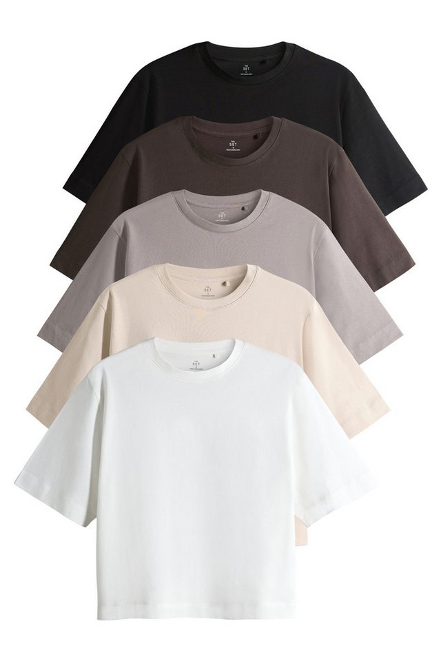 The Set T-Shirt 5er-Pack The Set schwere Relaxed Fit T-Shirts (5-tlg) von The Set