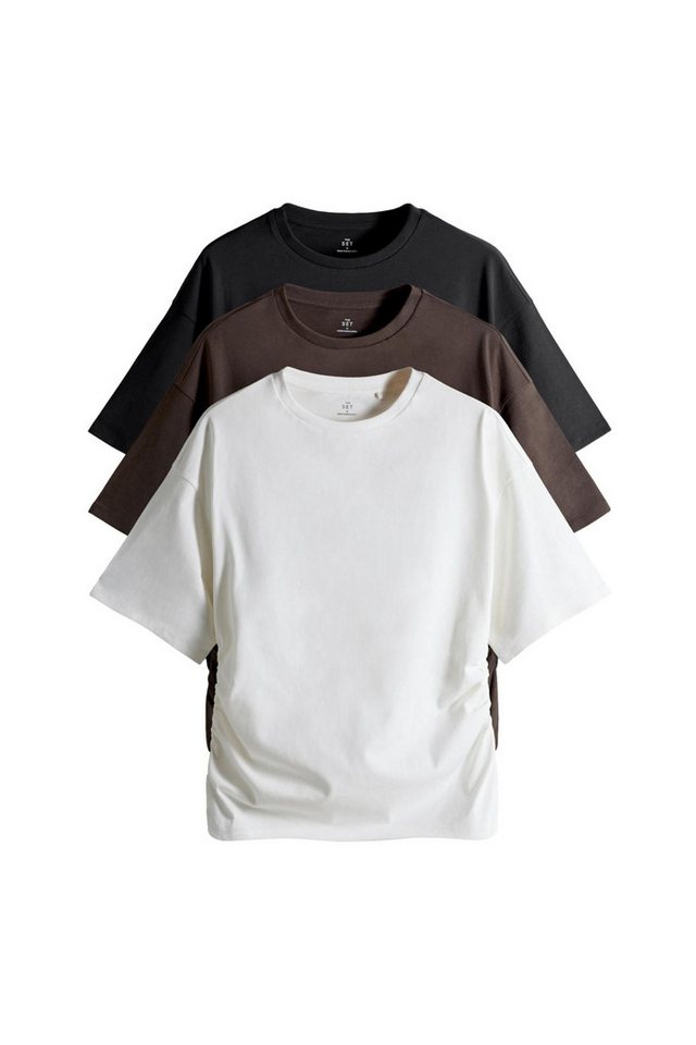 The Set T-Shirt The Set Geraffte Kurzarm-T-Shirts, 3er-Pack (3-tlg) von The Set