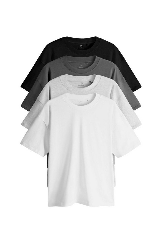 The Set T-Shirt The Set Oversize-T-Shirts aus Baumwolle, 4er-Pack (4-tlg) von The Set