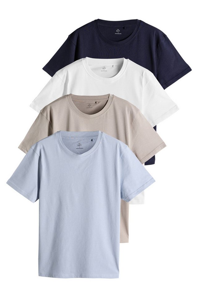 The Set T-Shirt The Set Regular Fit Kurzarm-T-Shirts im 4er-Pack (4-tlg) von The Set