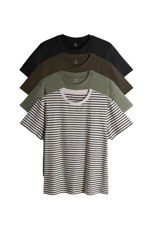 The Set T-Shirt The Set Regular Fit Kurzarm-T-Shirts im 4er-Pack (4-tlg) von The Set