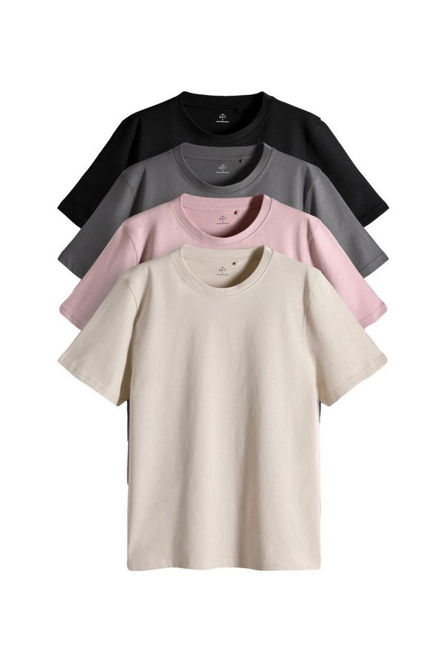 The Set T-Shirt The Set Regular Fit Kurzarm-T-Shirts im 4er-Pack (4-tlg) von The Set