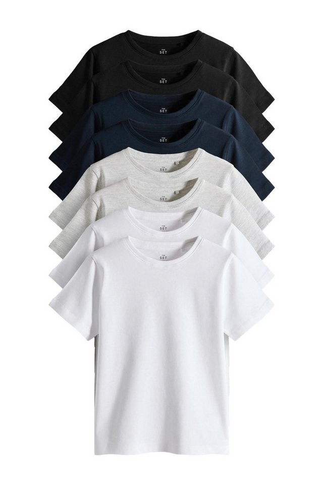 The Set T-Shirt The Set Regular Fit Kurzarm-T-Shirts im 8er-Pack (8-tlg) von The Set