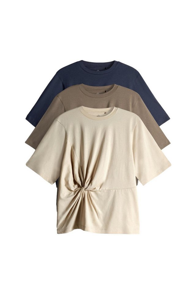 The Set T-Shirt The Set T-Shirts mit Knotendetail, 3er-Pack (3-tlg) von The Set