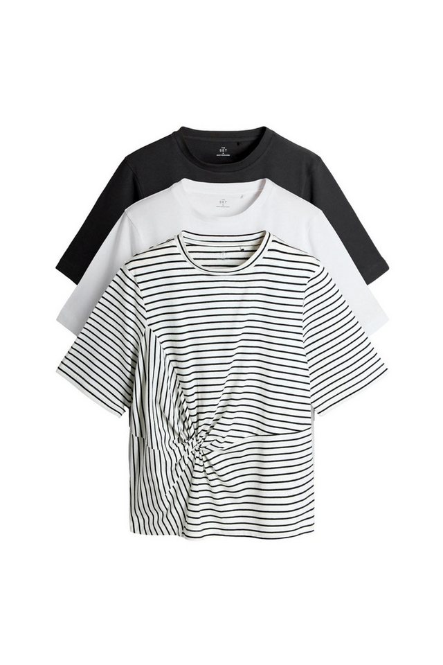The Set T-Shirt The Set T-Shirts mit Knotendetail, 3er-Pack (3-tlg) von The Set