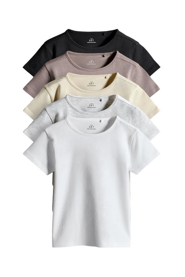The Set T-Shirt The Set T-Shirts mit Rundhalsausschnitt, 5er-Pack (5-tlg) von The Set