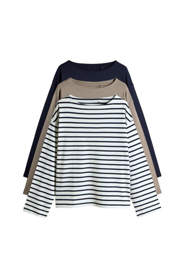 The Set T-Shirt The Set T-Shirts mit U-Boot-Ausschnitt, 3er-Pack (3-tlg) von The Set